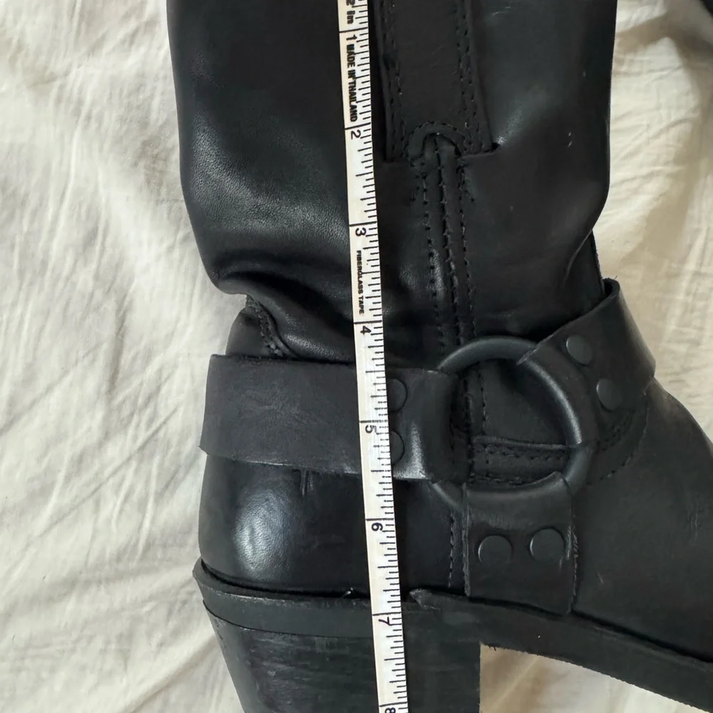Frye Black Leather Moto 8R Harness Boots 7.5 - Picture 3 of 8
